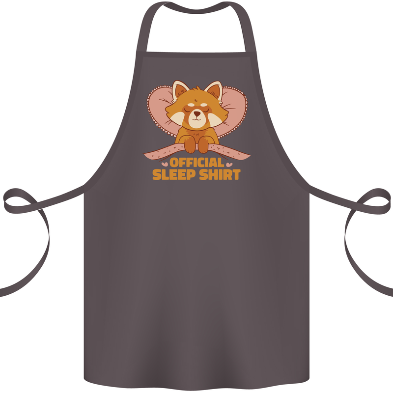 Red Panda Bear Funny Sleep Sleeping Cotton Apron 100% Organic Dark Grey