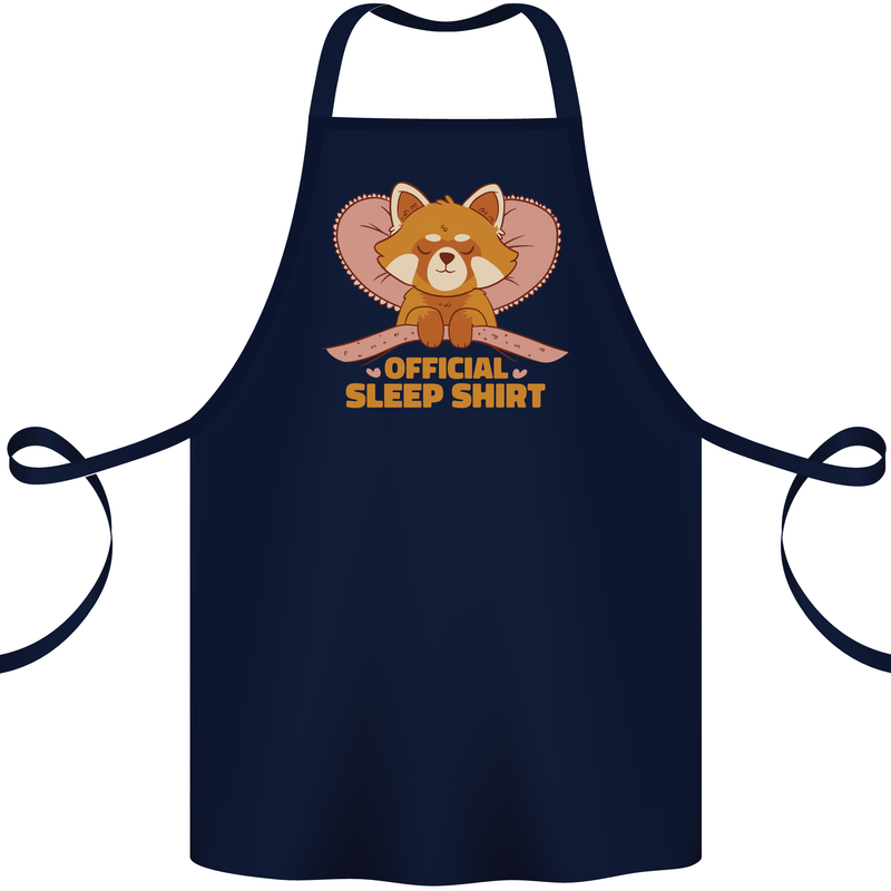 Red Panda Bear Funny Sleep Sleeping Cotton Apron 100% Organic Navy Blue