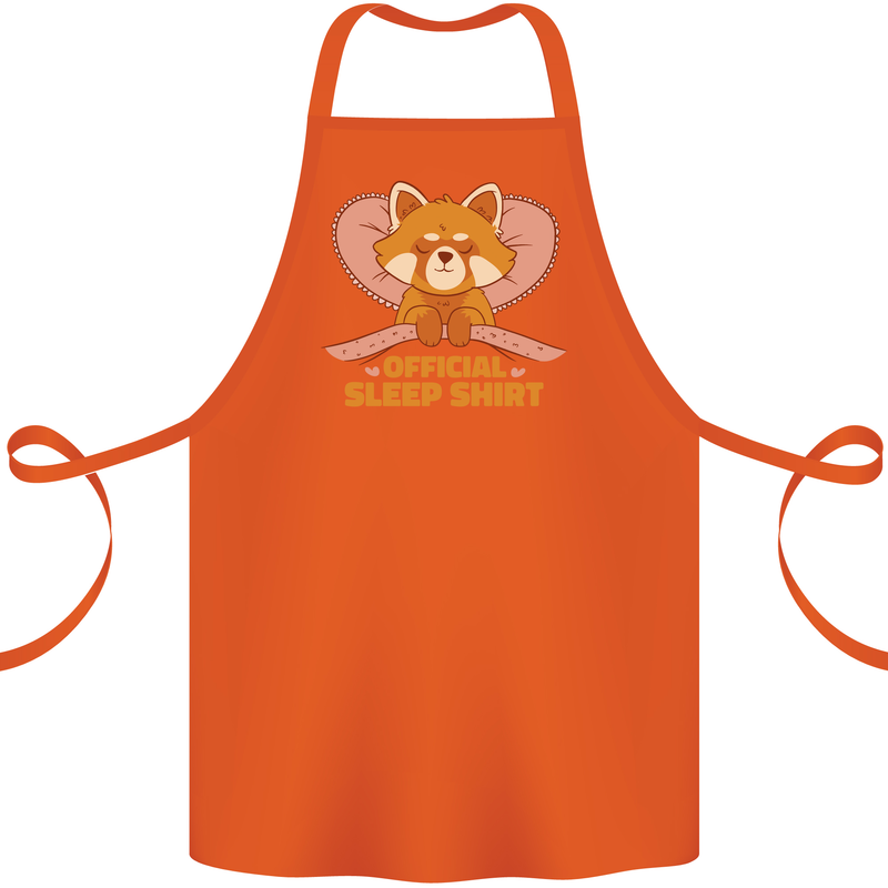 Red Panda Bear Funny Sleep Sleeping Cotton Apron 100% Organic Orange