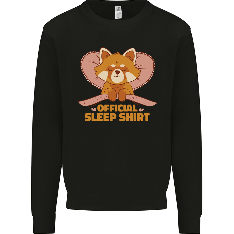 Red Panda Bear Funny Sleep Sleeping Kids Sweatshirt Jumper Black