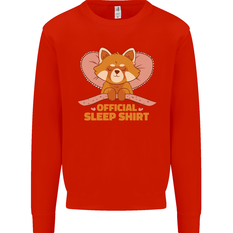 Red Panda Bear Funny Sleep Sleeping Kids Sweatshirt Jumper Bright Red