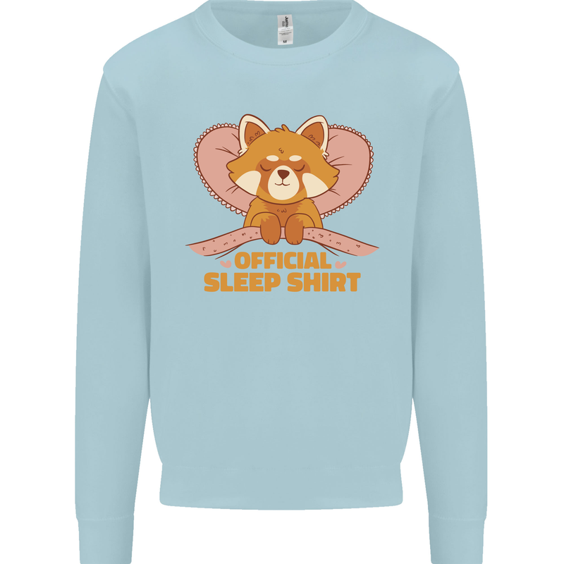 Red Panda Bear Funny Sleep Sleeping Kids Sweatshirt Jumper Light Blue