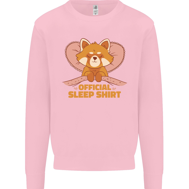 Red Panda Bear Funny Sleep Sleeping Kids Sweatshirt Jumper Light Pink