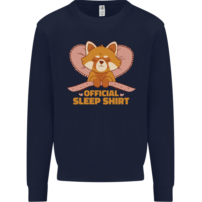 Red Panda Bear Funny Sleep Sleeping Kids Sweatshirt Jumper Navy Blue