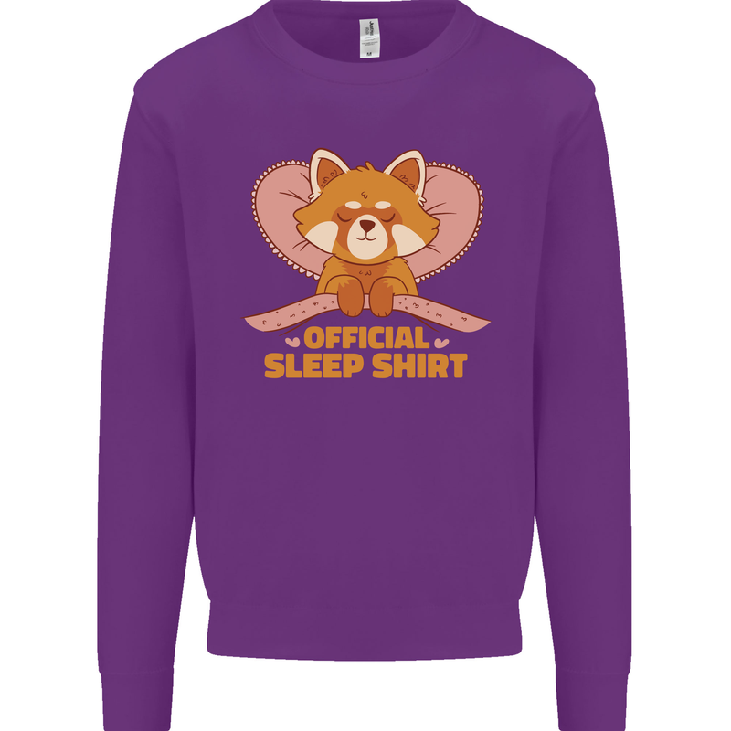 Red Panda Bear Funny Sleep Sleeping Kids Sweatshirt Jumper Purple