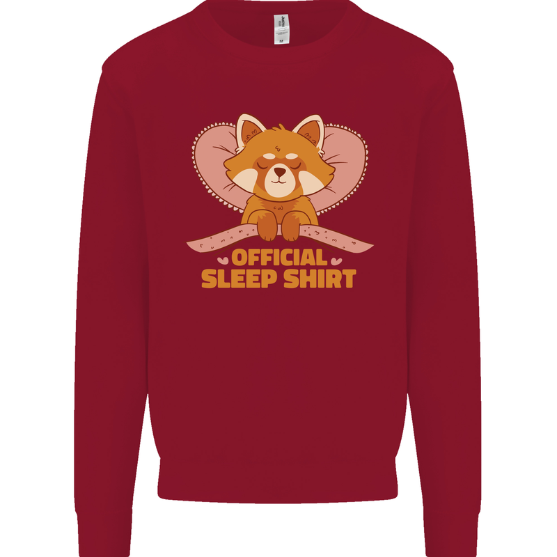 Red Panda Bear Funny Sleep Sleeping Kids Sweatshirt Jumper Red
