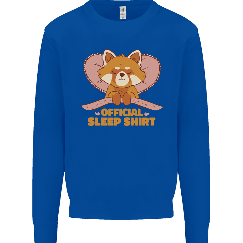 Red Panda Bear Funny Sleep Sleeping Kids Sweatshirt Jumper Royal Blue