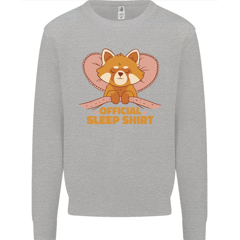 Red Panda Bear Funny Sleep Sleeping Kids Sweatshirt Jumper Sports Grey