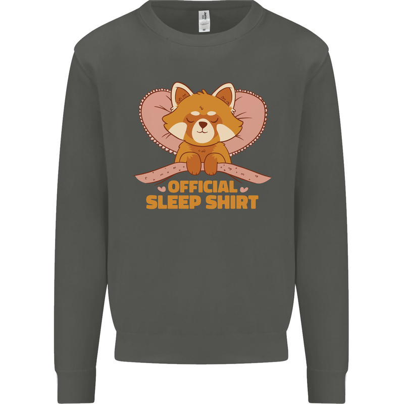 Red Panda Bear Funny Sleep Sleeping Kids Sweatshirt Jumper Storm Grey
