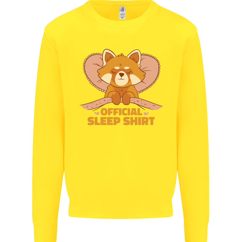 Red Panda Bear Funny Sleep Sleeping Kids Sweatshirt Jumper Yellow