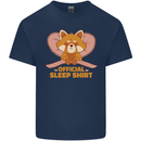 Red Panda Bear Funny Sleep Sleeping Kids T-Shirt Childrens Navy Blue