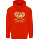 Red Panda Bear Funny Sleep Sleeping Mens 80% Cotton Hoodie Bright Red