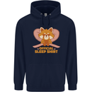 Red Panda Bear Funny Sleep Sleeping Mens 80% Cotton Hoodie Navy Blue
