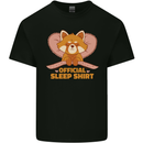 Red Panda Bear Funny Sleep Sleeping Mens Cotton T-Shirt Tee Top Black