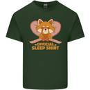 Red Panda Bear Funny Sleep Sleeping Mens Cotton T-Shirt Tee Top Forest Green