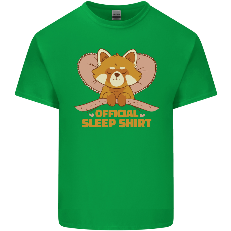Red Panda Bear Funny Sleep Sleeping Mens Cotton T-Shirt Tee Top Irish Green