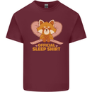 Red Panda Bear Funny Sleep Sleeping Mens Cotton T-Shirt Tee Top Maroon