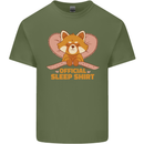 Red Panda Bear Funny Sleep Sleeping Mens Cotton T-Shirt Tee Top Military Green
