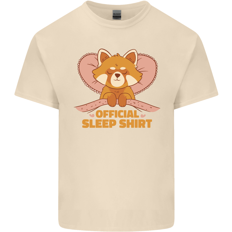 Red Panda Bear Funny Sleep Sleeping Mens Cotton T-Shirt Tee Top Natural