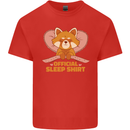 Red Panda Bear Funny Sleep Sleeping Mens Cotton T-Shirt Tee Top Red