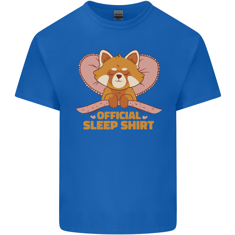Red Panda Bear Funny Sleep Sleeping Mens Cotton T-Shirt Tee Top Royal Blue