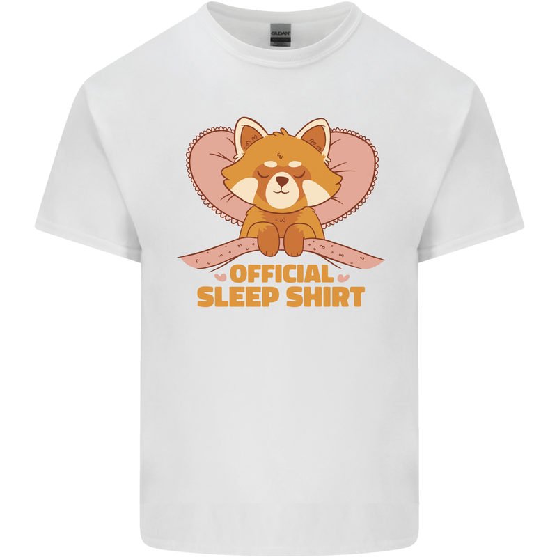 Red Panda Bear Funny Sleep Sleeping Mens Cotton T-Shirt Tee Top White