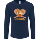 Red Panda Bear Funny Sleep Sleeping Mens Long Sleeve T-Shirt Navy Blue