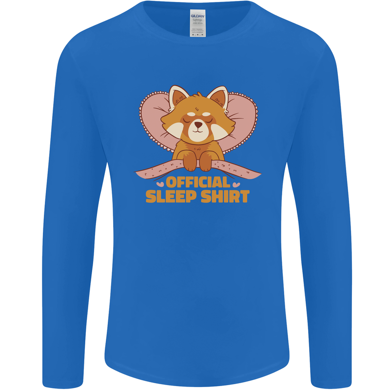 Red Panda Bear Funny Sleep Sleeping Mens Long Sleeve T-Shirt Royal Blue