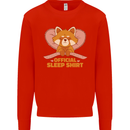 Red Panda Bear Funny Sleep Sleeping Mens Sweatshirt Jumper Bright Red