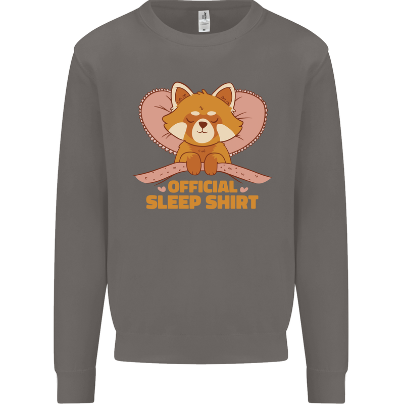 Red Panda Bear Funny Sleep Sleeping Mens Sweatshirt Jumper Charcoal