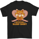 Red Panda Bear Funny Sleep Sleeping Mens T-Shirt 100% Cotton Black