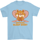 Red Panda Bear Funny Sleep Sleeping Mens T-Shirt 100% Cotton Light Blue