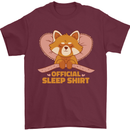 Red Panda Bear Funny Sleep Sleeping Mens T-Shirt 100% Cotton Maroon