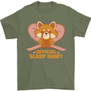 Red Panda Bear Funny Sleep Sleeping Mens T-Shirt 100% Cotton Military Green
