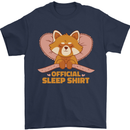 Red Panda Bear Funny Sleep Sleeping Mens T-Shirt 100% Cotton Navy Blue