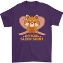 Red Panda Bear Funny Sleep Sleeping Mens T-Shirt 100% Cotton Purple