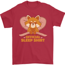 Red Panda Bear Funny Sleep Sleeping Mens T-Shirt 100% Cotton Red
