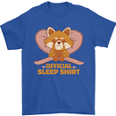 Red Panda Bear Funny Sleep Sleeping Mens T-Shirt 100% Cotton Royal Blue