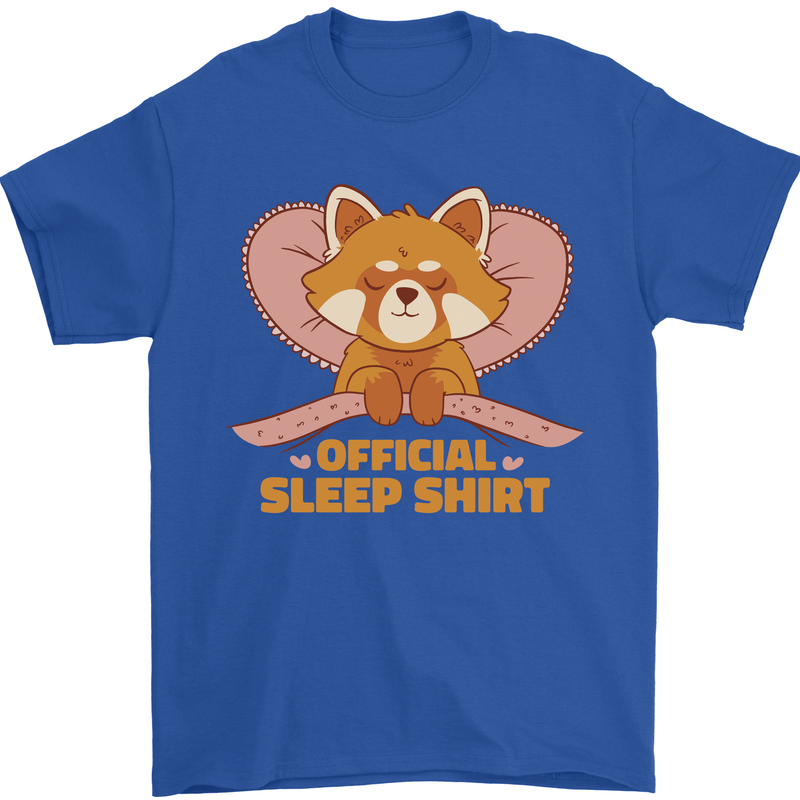 Red Panda Bear Funny Sleep Sleeping Mens T-Shirt 100% Cotton Royal Blue