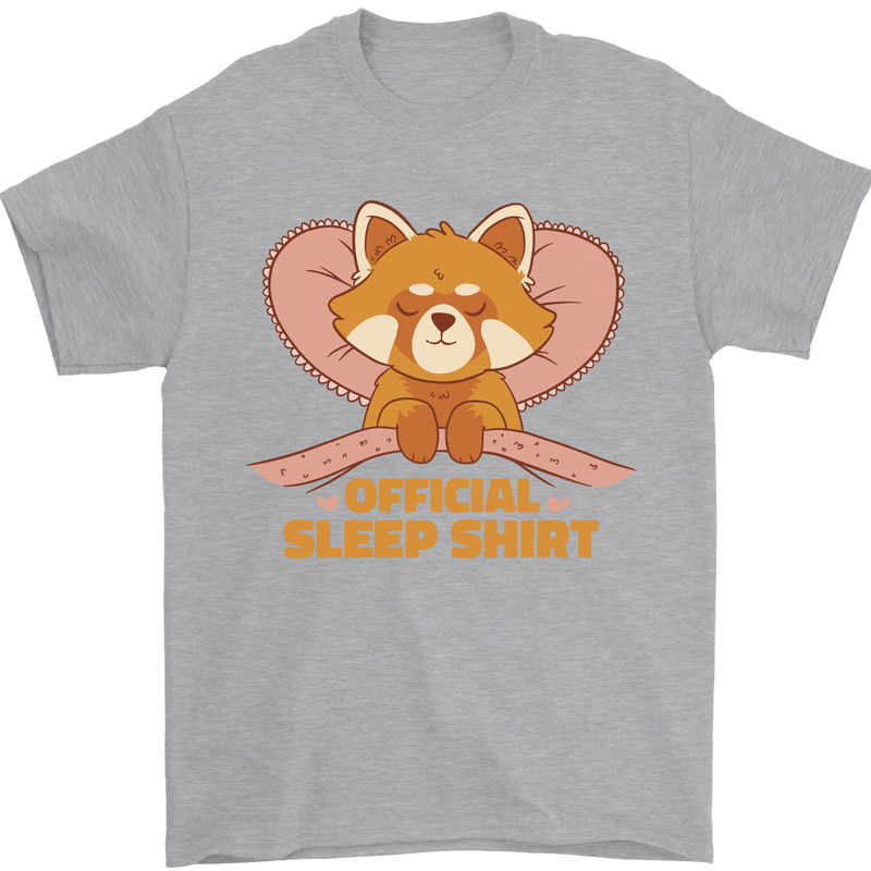Red Panda Bear Funny Sleep Sleeping Mens T-Shirt 100% Cotton Sports Grey