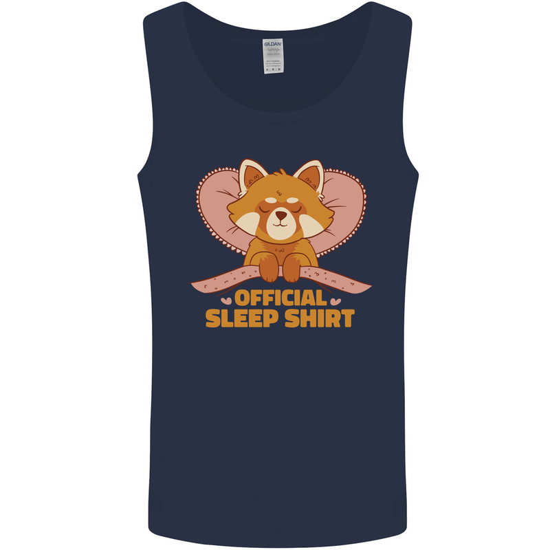 Red Panda Bear Funny Sleep Sleeping Mens Vest Tank Top Navy Blue