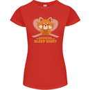 Red Panda Bear Funny Sleep Sleeping Womens Petite Cut T-Shirt Red