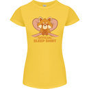 Red Panda Bear Funny Sleep Sleeping Womens Petite Cut T-Shirt Yellow
