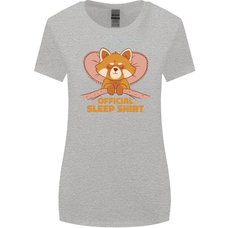 Red Panda Bear Funny Sleep Sleeping Womens Wider Cut T-Shirt Sports Grey