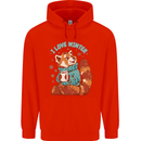 Red Panda Bear I Love Winter Childrens Kids Hoodie Bright Red