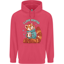 Red Panda Bear I Love Winter Childrens Kids Hoodie Heliconia