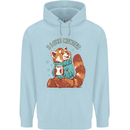 Red Panda Bear I Love Winter Childrens Kids Hoodie Light Blue