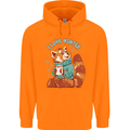 Red Panda Bear I Love Winter Childrens Kids Hoodie Orange