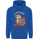 Red Panda Bear I Love Winter Childrens Kids Hoodie Royal Blue