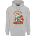 Red Panda Bear I Love Winter Childrens Kids Hoodie Sports Grey
